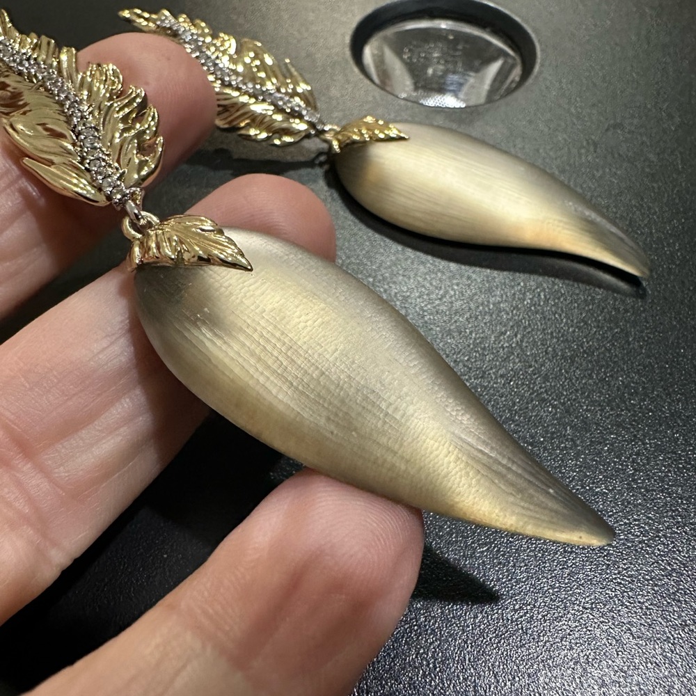 🆕 ❤️Alexis Bittar GoldSwarovski Leaf/Lucite Dangling Earring 3"5 $275